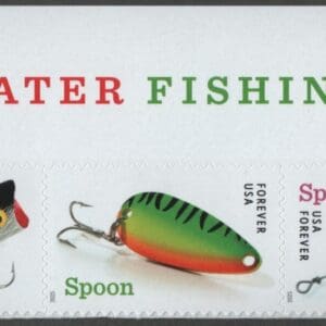 Scott# 5961-65 "FRESHWATER FISHING LURES" MNH HORIZ. STRIP (5) W/HEADER