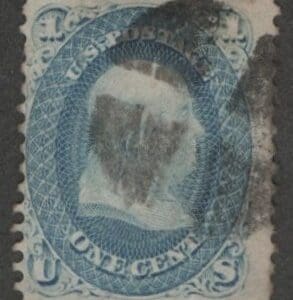 Scott# 63 "FRANKLIN" USED WITH A NEGATIVE CROSSROADS FANCY CANCEL