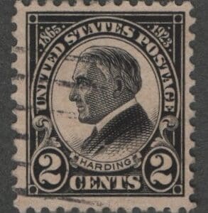 Scott# 610 "HARDING MEMORIAL ISSUE" USED, FLAG CANCEL