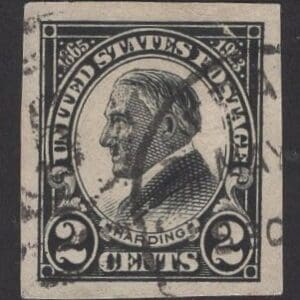 Scott# 611 "HARDING" IMPERFORATE, CDS CANCEL, NICELY CENTERED