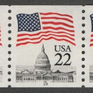 Scott# 2115A "FLAG OVER CAPITAL" PNC5, PLATE 19, NARROW BLOCK TAGGING