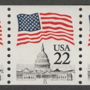 Scott# 2115A "FLAG OVER CAPITAL" PNC5, PLATE 11, NARROW BLOCK TAGGING