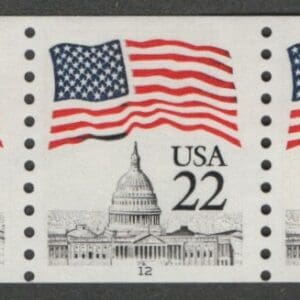 Scott# 2115A "FLAG OVER CAPITAL" PNC5, PLATE 12, NARROW BLOCK TAGGING