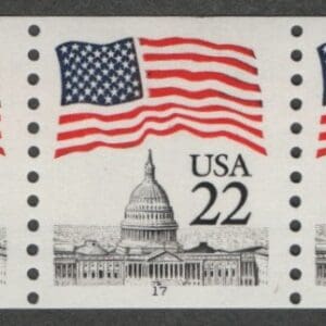 Scott# 2115A "FLAG OVER CAPITAL" PNC5, PLATE 17, NARROW BLOCK TAGGING