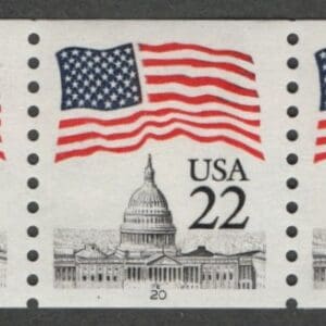 Scott# 2115A "FLAG OVER CAPITAL" PNC5, PLATE 20, NARROW BLOCK TAGGING