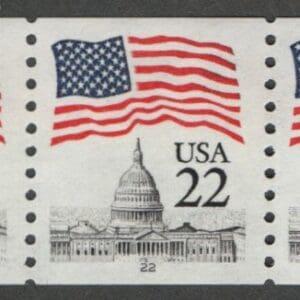 Scott# 2115A "FLAG OVER CAPITAL" PNC5, PLATE 22, NARROW BLOCK TAGGING