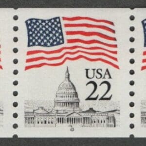 Scott# 2115A "FLAG OVER CAPITAL" PNC5, PLATE 8, NARROW BLOCK TAGGING