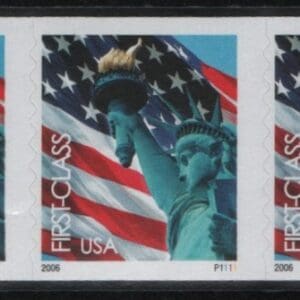 Scott# 3970 "LADY LIBERTY & FLAG" MNH DIE CUT 9.5 PNC7, PLATE # P1111