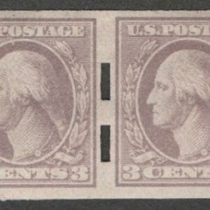 Scott# 535 "WASHINGTON" MNH PAIR, SCHERMACK TYPE III PRIVATE PERFS