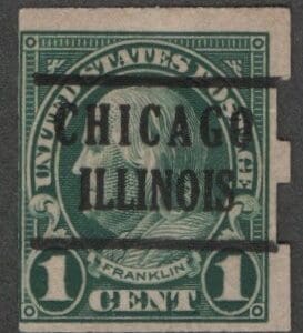 Scott# 575 "FRANKLIN" USED IMPERF, SCHERMACK PVT PERFS & CHICAGO PC