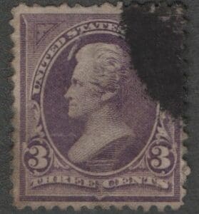 Scott# 253 "JACKSON" USED BUREAU ISSUE, NO WATERMARK, KILLER CANCEL