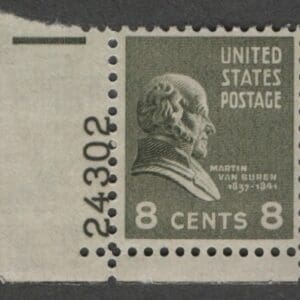 Scott# 813 "MARTIN VAN BUREN" MNH PLATE # SINGLE, NICELY CENTERED