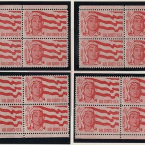 Scott# 1199 GIRL SCOUTS MNH MATCHED PLATE BLOCKS (4) PLATE# 27219