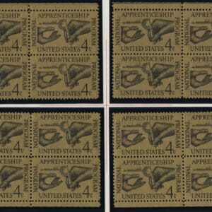 Scott# 1201 APPRENTICESHIP MNH MATCHED PLATE BLOCKS (4) P# 27250