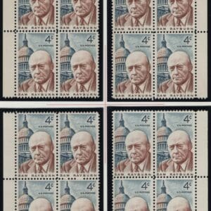 Scott# 1202 "SAM RAYBURN" MNH MATCHED PLATE BLOCKS (4) P# 27263
