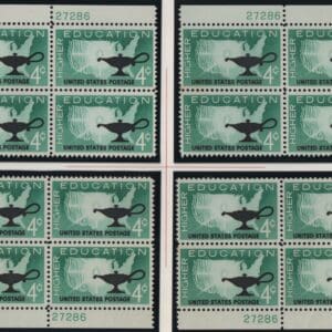 Scott# 1206 "HIGHER EDUCATION" MNH MATCHED PLATE BLOCKS (4) P# 27289/86