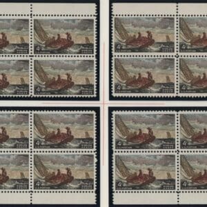 Scott# 1207 "WINSLOW HOMER" MNH MATCHED PLATE BLOCKS (4) P# 27379