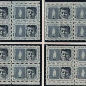 Scott# 1246 JOHN F KENNEDY MNH MATCHED PLATE BLOCKS (4) P# 27800