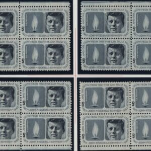 Scott# 1246 JOHN F KENNEDY MNH MATCHED PLATE BLOCKS (4) P# 27802