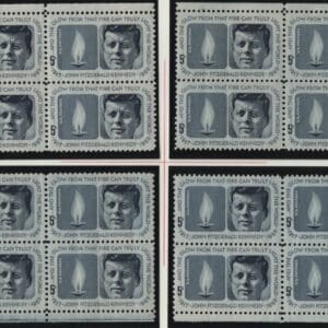 Scott# 1246 JOHN F KENNEDY MNH MATCHED PLATE BLOCKS (4) P# 27803