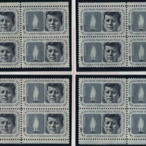 Scott# 1246 JOHN F KENNEDY MNH MATCHED PLATE BLOCKS (4) P# 27805