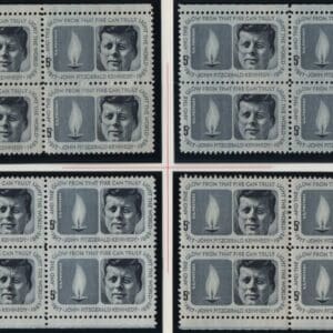 Scott# 1246 JOHN F KENNEDY MNH MATCHED PLATE BLOCKS (4) P# 27806