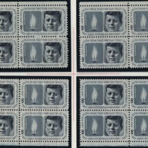 Scott# 1246 JOHN F KENNEDY MNH MATCHED PLATE BLOCKS (4) P# 27807