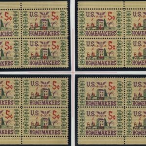 Scott# 1253 HOMEMAKERS MNH MATCHED PLATE BLOCKS (4) PLATE # 27921