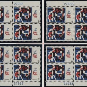 Scott# 1259 "FINE ARTS" MNH MATCHED PLATE BLOCKS (4) P#S 27933/41