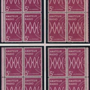 Scott# 1260 "AMATEUR RADIO" MNH MATCHED PLATE BLOCKS (4) P# 27900
