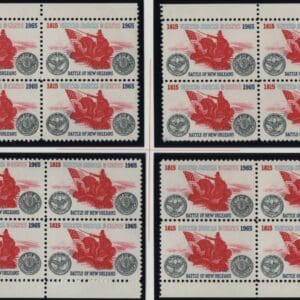 Scott# 1261 BATTLE OF NEW ORLEANS MATCHED PLATE BLOCKS (4)P#27987