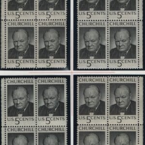 Scott# 1264 WINSTON CHURCHILL MNH MATCHED PLATE BLOCKS (4)P#28105