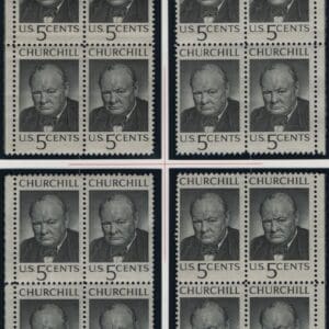 Scott# 1264 WINSTON CHURCHILL MNH MATCHED PLATE BLOCKS (4)P#28107
