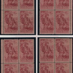 Scott# 1268 DANTE ALIGHIERI MNH MATCHED PLATE BLOCKS (4) P# 28108