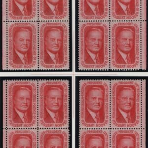 Scott# 1269 "HERBERT HOOVER" MNH MATCHED PLATE BLOCKS (4) P# 28162