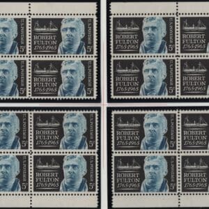 Scott# 1270 "ROBERT FULTON" MNH MATCHED PLATE BLOCKS (4) P# 28151