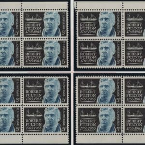 Scott# 1270 "ROBERT FULTON" MNH MATCHED PLATE BLOCKS (4) P# 28168