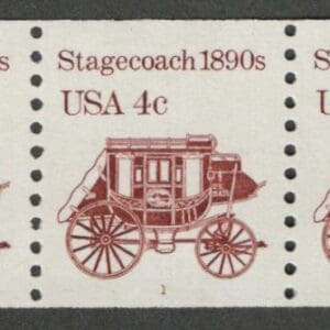 Scott# 2228A "STAGECOACH" MNH PNC5, PLATE # 1, OVERALL TAGGED