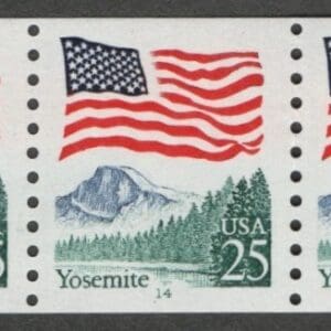 Scott# 2280a "FLAG-YOSEMITE" MNH PNC5, PLATE # 14, NICELY CENTERED