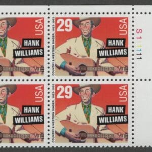 Scott# 2723a HANK WILLIAMS SCARCE PERF 11.2 X 11.5 PLATE BLOCK (4) MNH