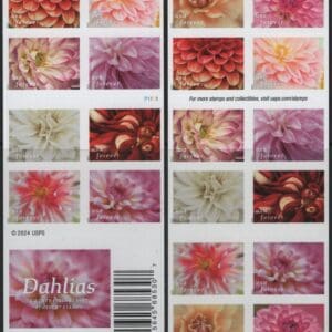 Scott# 5992-6001 - 6001a "DAHLIAS" MNH BOOKLET PANE (20)