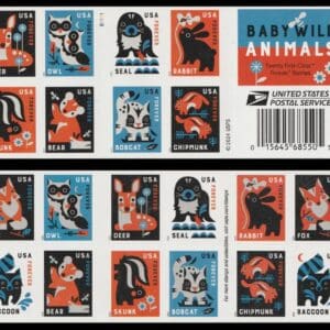 Scott# 6006-15 "BABY WILD ANIMALS" MNH BOOKLET PANE (20)