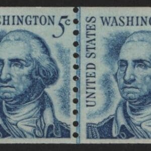 Scott# 1304 "GEORGE WASHINGTON" MNH COIL LINE PAIR