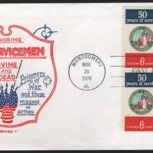 Scott# 1421-22 "DAV-POW SERVICEMEN" FIRST DAY COVER, BLOCK (4)