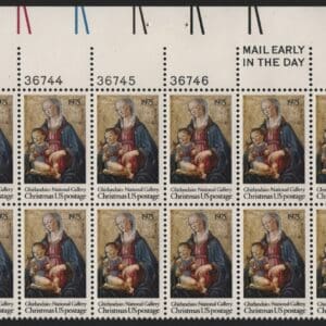 Scott# 1579 "CHRISTMAS - MADONNA & CHILD" MNH PLATE STRIP (20)