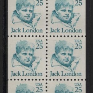 Scott# 2197a BK151 "JACK LONDON" MNH BOOKLET PANE (6) PLATE# 1