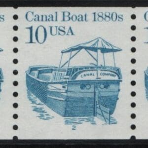 Scott# 2257b "CANAL BOAT" MNH PNC5, PLATE# 2, TAGGED, SHINY GUM