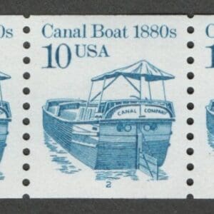 Scott# 2257b "CANAL BOAT" MNH PNC7, PLATE# 2, TAGGED, SHINY GUM