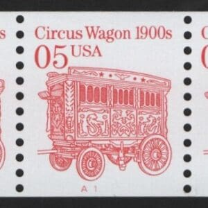 Scott# 2452B "CIRCUS WAGON" UNTAGGED LOW GLOSS GUM PNC5, PLATE# A1