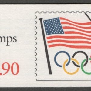 Scott# 2528a-BK186a "FLAG & OLYMPIC RINGS" UNEXPLODED BOOKLET (10) P# K11111
